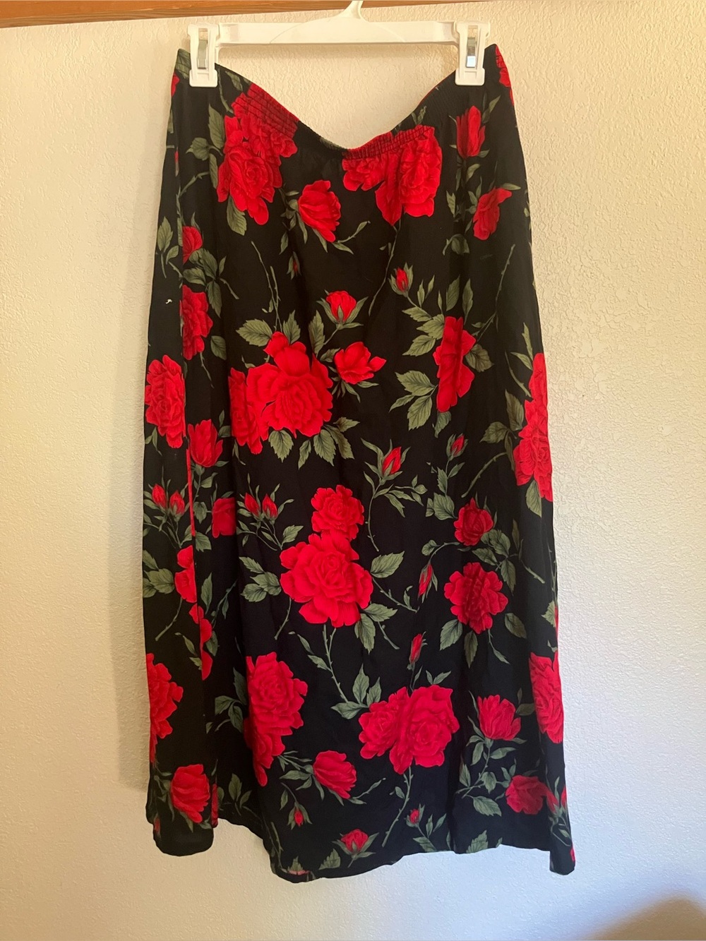 90s Blair Boutique Rose Print Maxi Skirt